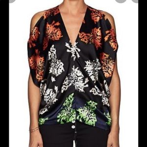 Zero+Maria Cornejo Kou Floral Stretch Silk Blouse